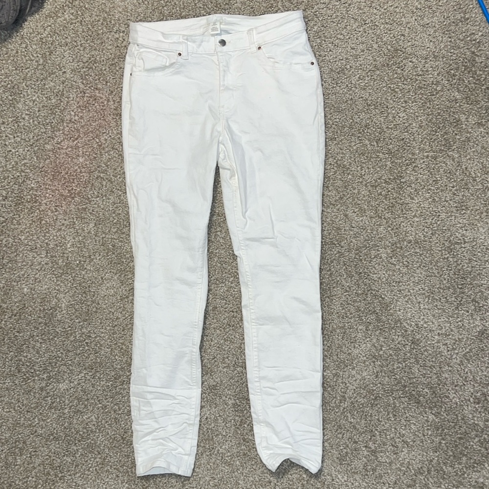H&M High Rise White Jeans